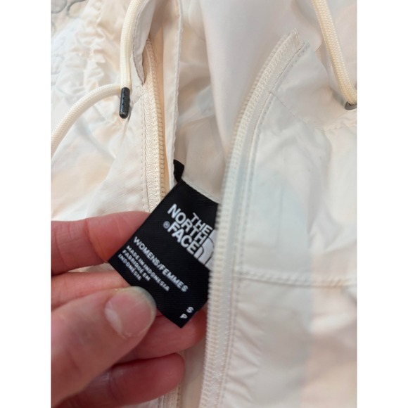 The North Face Womens Antora Rain Hoodie White Dune Lightweight Jacket Small 334 - Picture 8 of 9